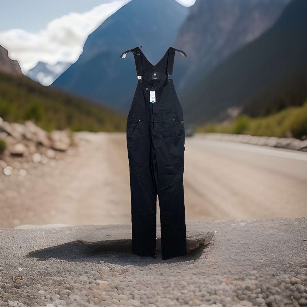 G-STAR RAW Women's Slim Dungaree DK Black Overalls Jumpsuit Romper, Size M - NEW